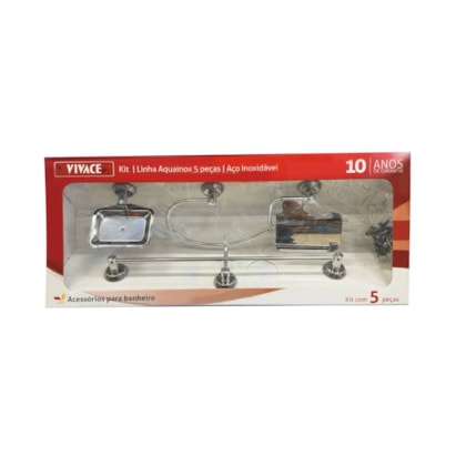 Kit Acessórios para Banheiro Vivace Villa Reale 5 Peças Cromado - 015.120111