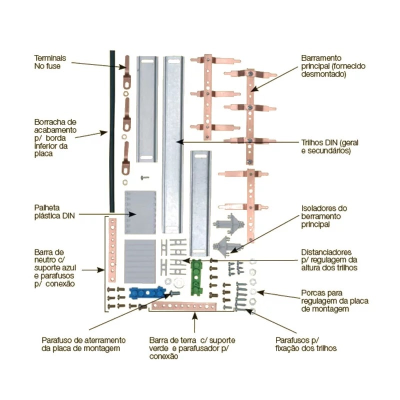 Kit Barramento Trifásico Cemar 100a Bnii 12nema - 904375