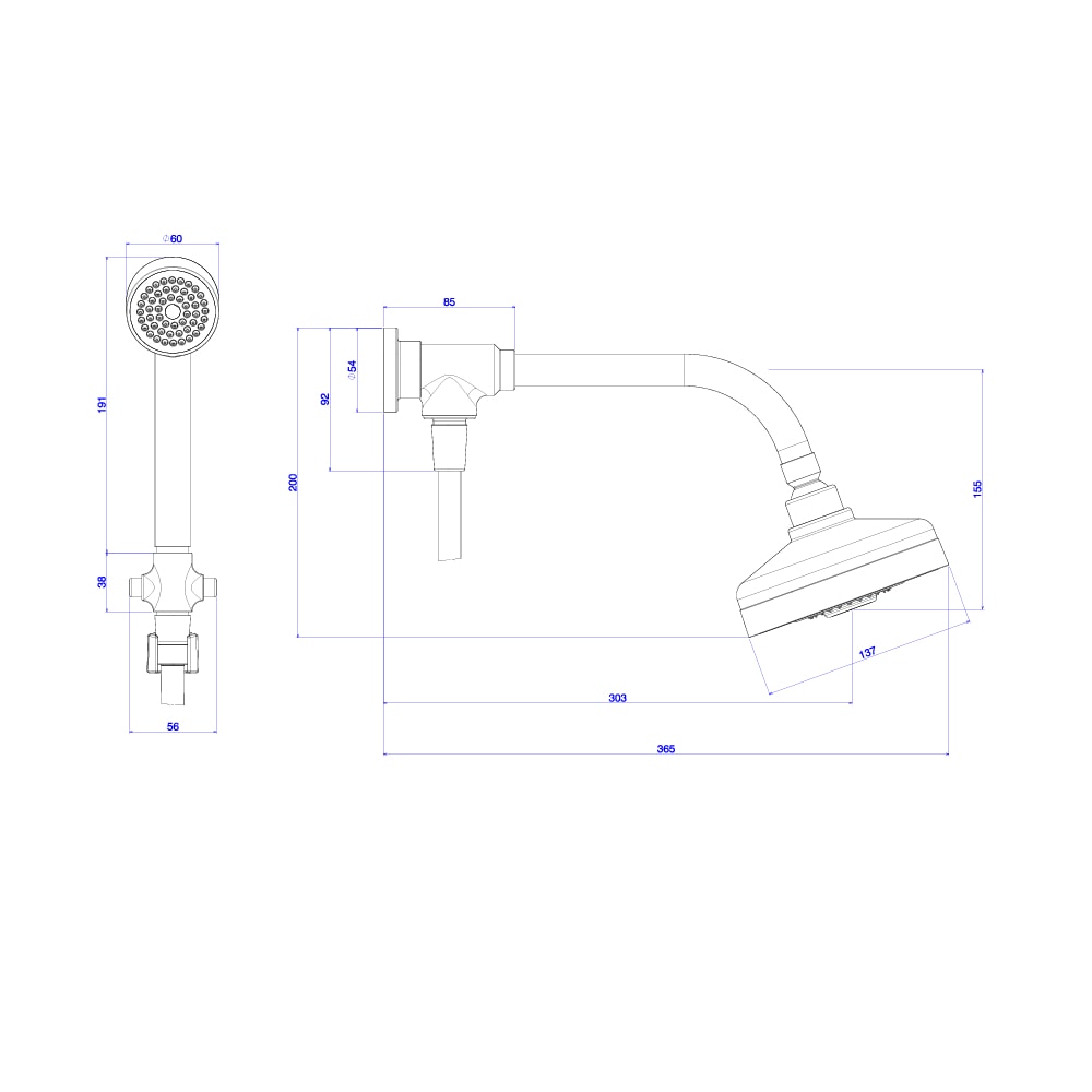 Kit Chuveiro Deca Acqua Plus Com Desviador e Ducha Manual Cromado - 1990.C.STD.KIT.N