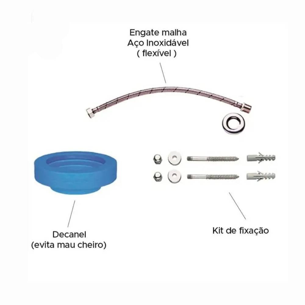 Kit de Instalação Deca p/ Bacia c/ Caixa Acoplada Fixação Vertical Cromado - 1200.C.KIT.PCD