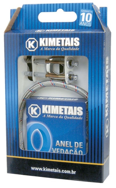 Kit de Instalação Kimetais para Bacia com Caixa Acoplada Fixação Lateral 40cm Cromado - KT002240