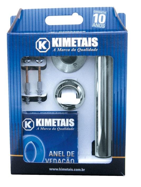 Kit de Instalação Kimetais Tubo Ajustavél para Vaso Fixação Lateral - KT002239