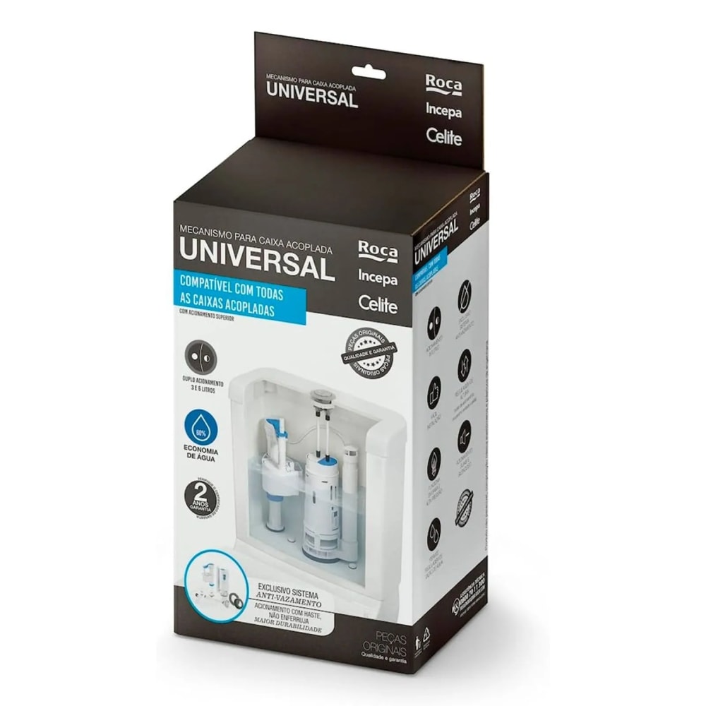 Kit de Mecanismo Celite para Caixa Acoplada Universal Duplo Acionamento - 3969110001100
