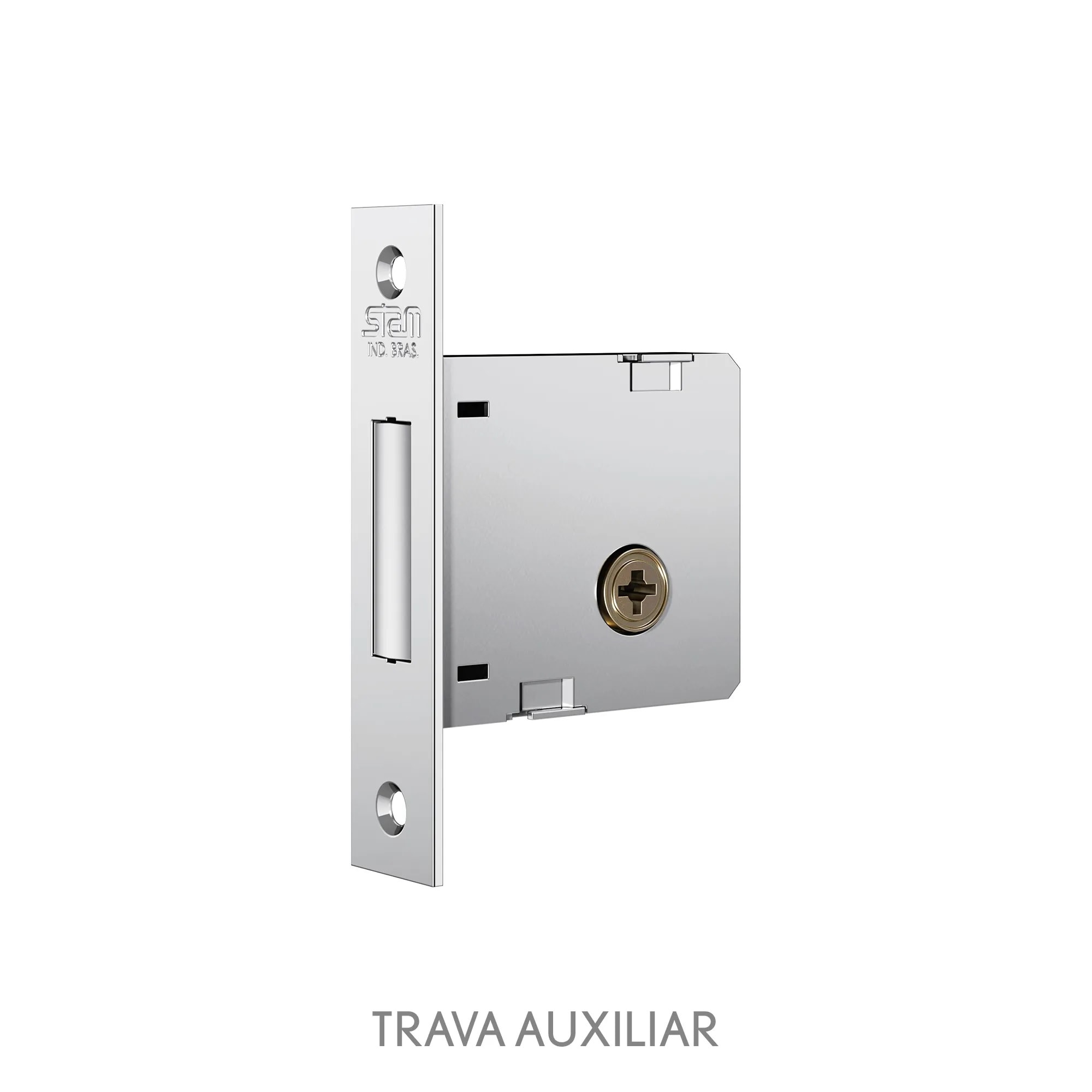 Kit Fechadura de Porta Externa Stam Lucca 800/21 40mm Inox Polido - 39278
