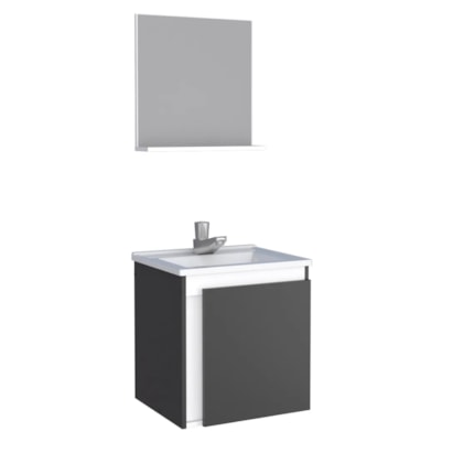 Kit Gabinete para Banheiro Cozimax Onix 40cm Preto - 101196