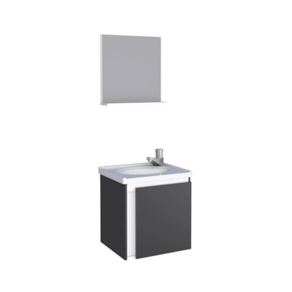 Kit Gabinete para Banheiro Cozimax Onix 40cm Preto - 101196