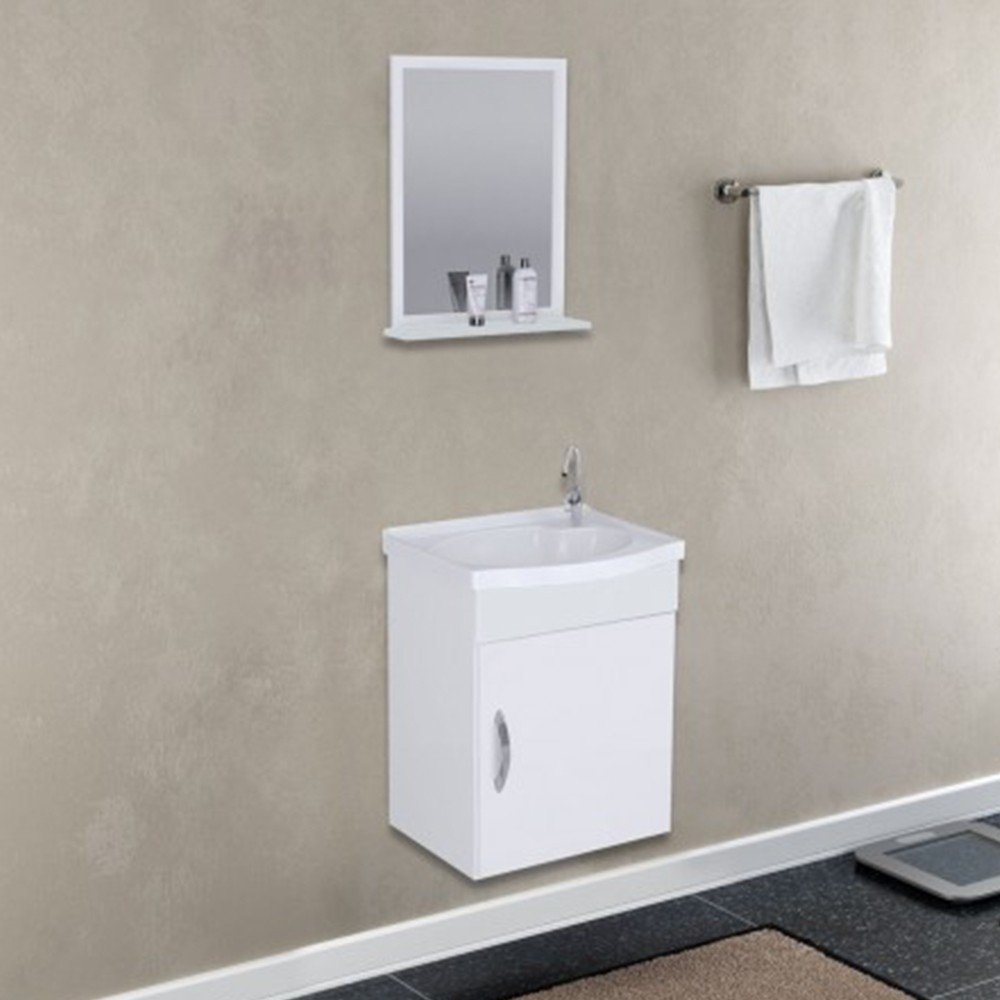 Kit Gabinete para Banheiro em MDF A.J.Rorato Siena 39cm Branco - 578202