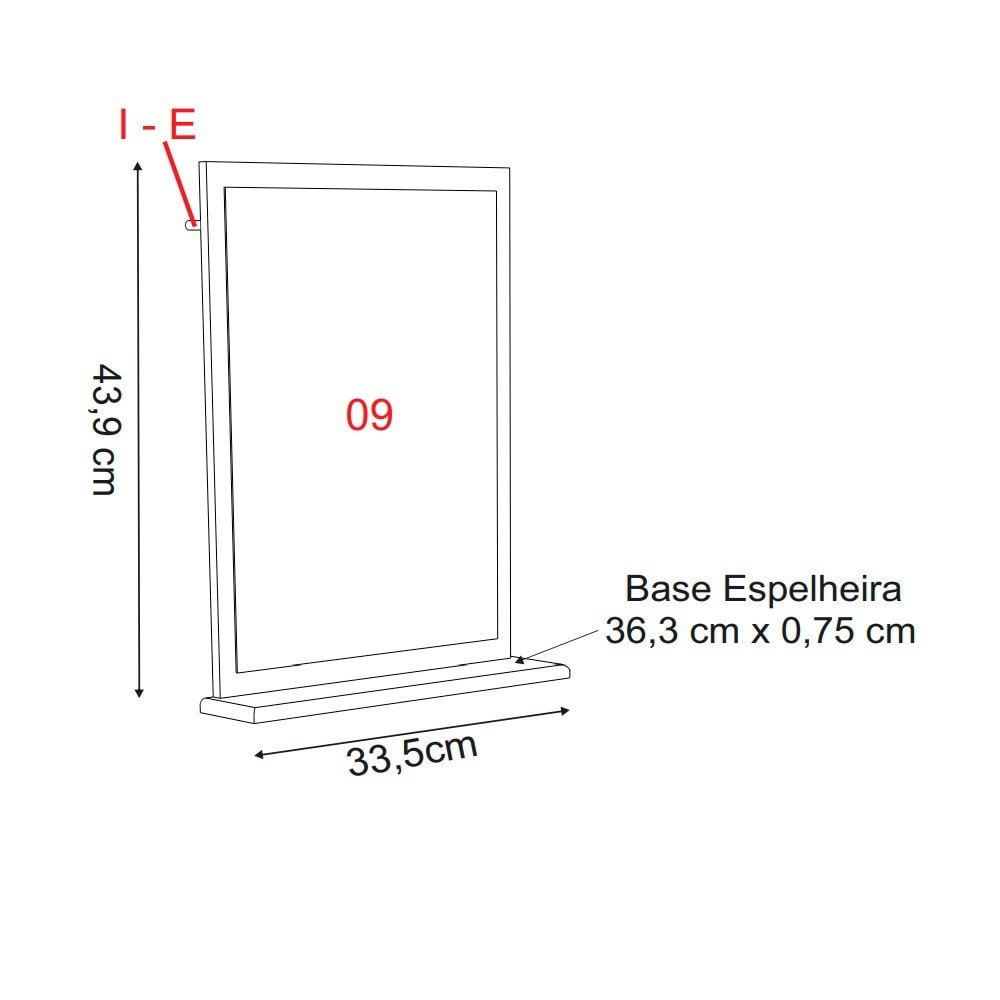 Kit Gabinete para Banheiro em MDF A.J.Rorato Siena 39cm Branco - 578202
