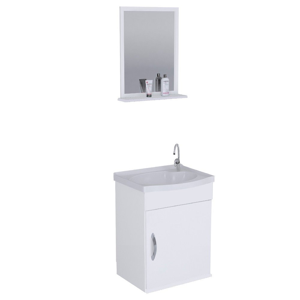 Kit Gabinete para Banheiro em MDF A.J.Rorato Siena 39cm Branco - 578202