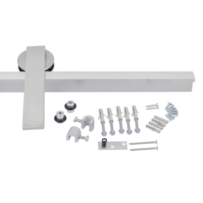 Kit Para 1 Porta De Correr De Madeira 2,00m Alumínio Polido Geris - H401ap