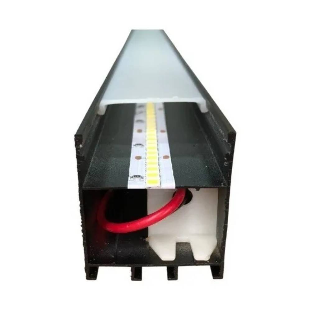 Kit Perfil Ars Sobrepor 36x40cm 2 Metros com Alojamento Preto - 364022
