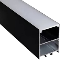 Kit Perfil Ars Sobrepor 36x40cm 2 Metros com Alojamento Preto - 364022