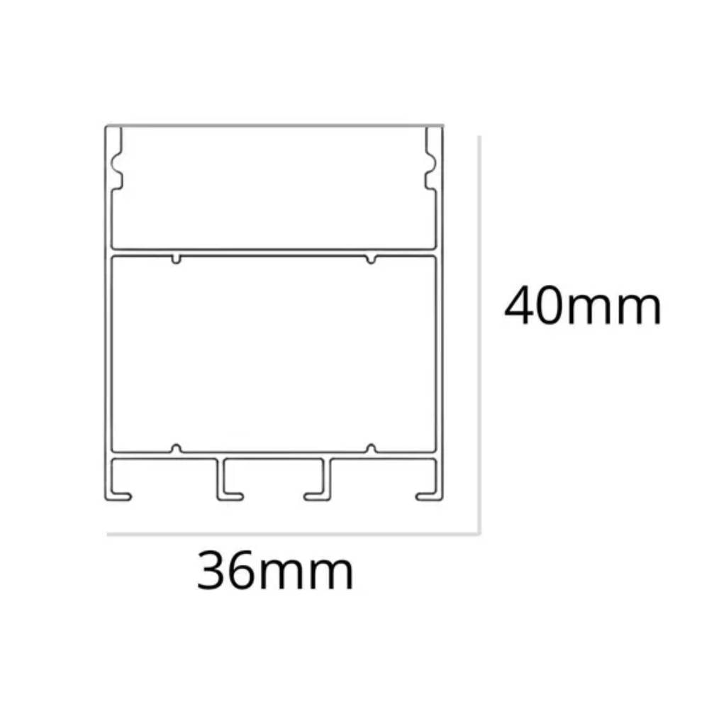 Kit Perfil Ars Sobrepor 36x41cm 2 Metros com Alojamento Branco - 364021