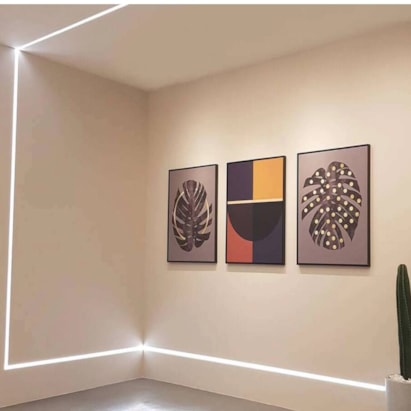 Kit Perfil LLUMM Embutir 25x8mm 15W 4000K 1 Metros Branco - PFF22C4K1MBC