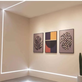 Kit Perfil LLUMM Embutir 25x8mm 15W 4000K 1 Metros Branco - PFF22C4K1MBC