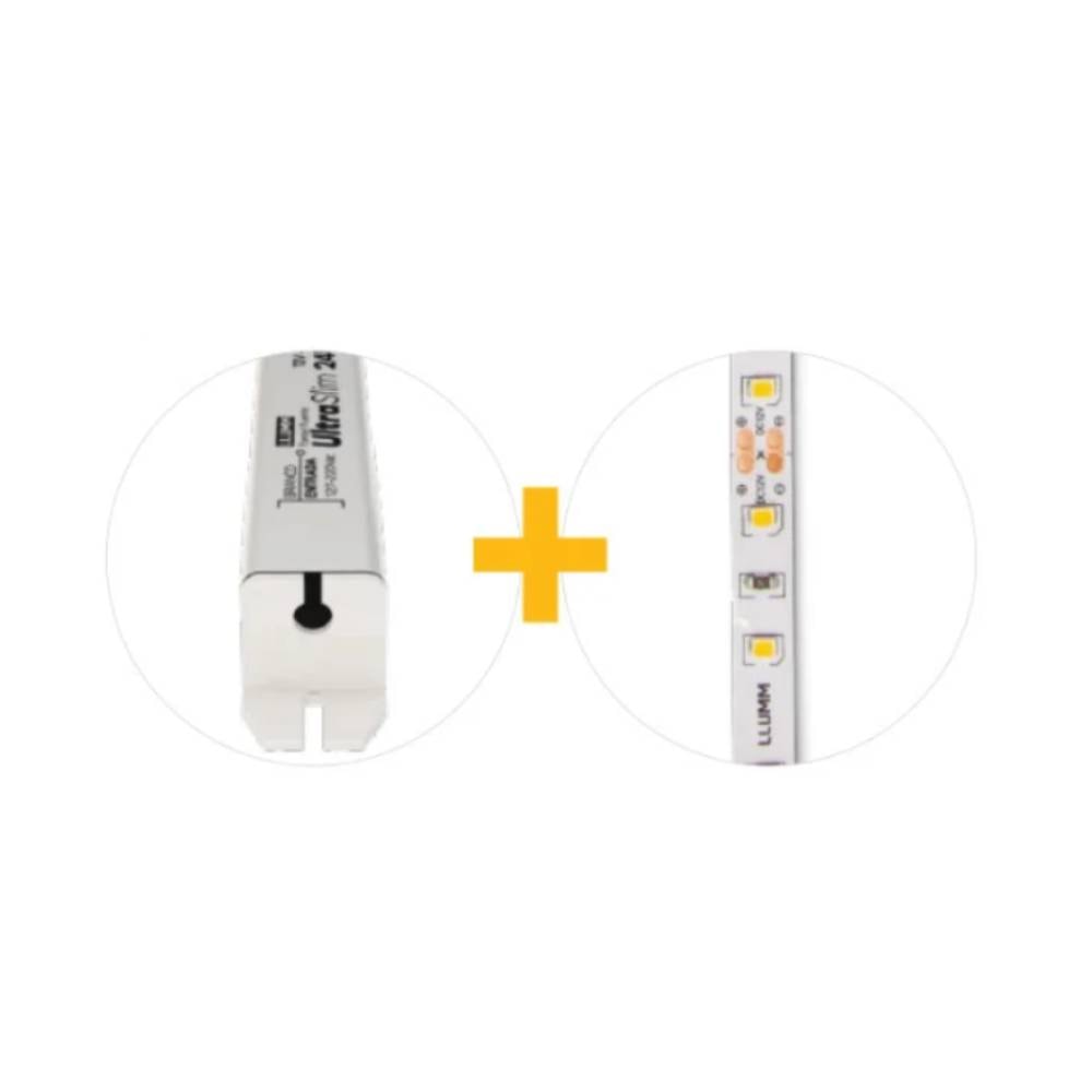 Kit Perfil LLUMM Embutir 25x8mm 2 Metros 15W 4000K Branco - PFF22C4K2MBC