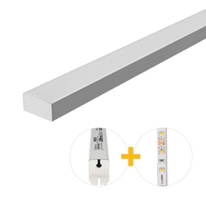 Kit Perfil LLUMM Sobrepor 17x88mm 2 Metros 15W 4000K Branco - PFF29B4K2MBC