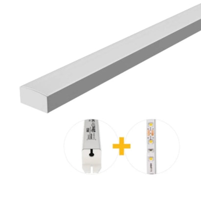 Kit Perfil LLUMM Sobrepor 17x8mm 15W 4000K 1 Metros Branco - PFF29B4K1MBC