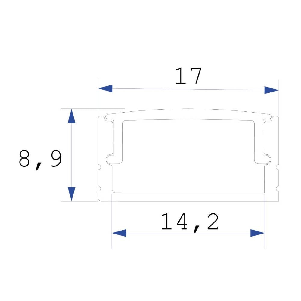 Kit Perfil LLUMM Sobrepor 17x8mm 15W 4000K 1 Metros Branco - PFF29B4K1MBC