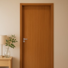 Kit Porta de Abrir MGM Melamínico Liso 215X074X12cm Abertura Direita Mogno - 23549