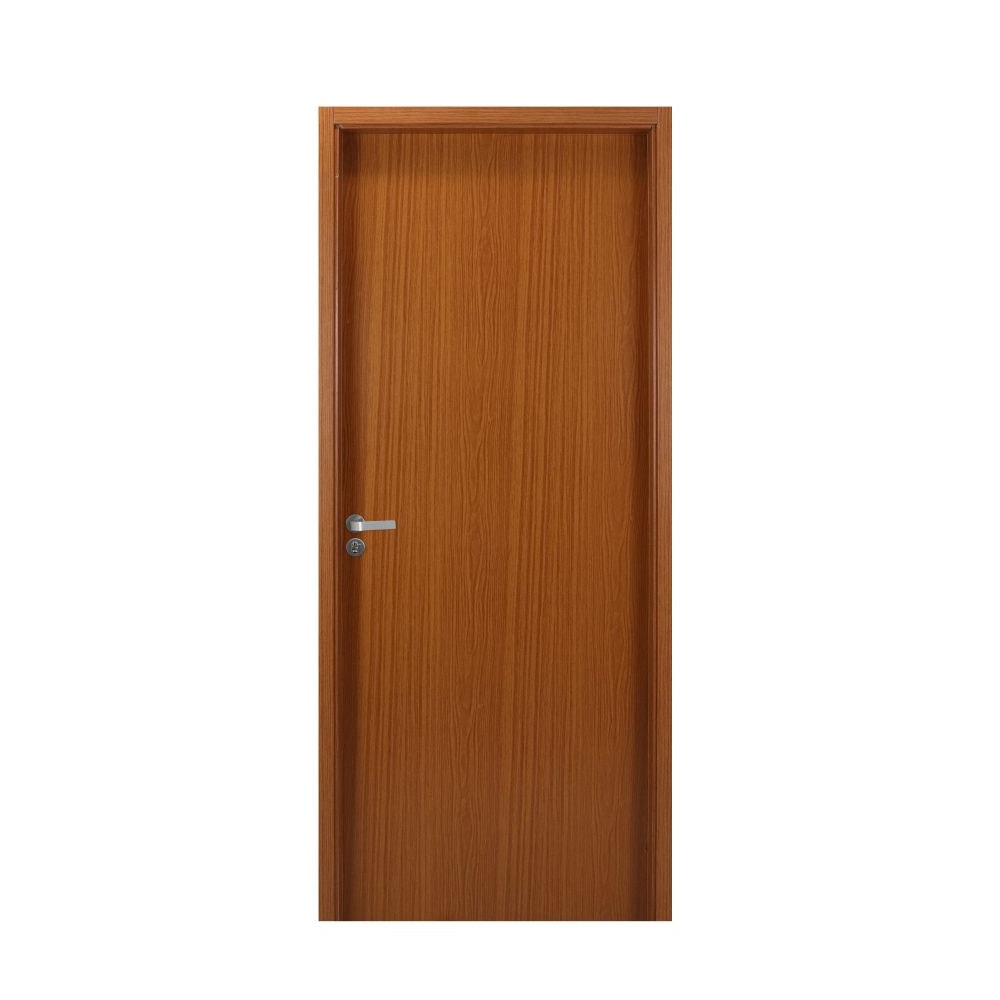 Kit Porta de Abrir MGM Melamínico Liso 215X074X12cm Abertura Direita Mogno - 23549