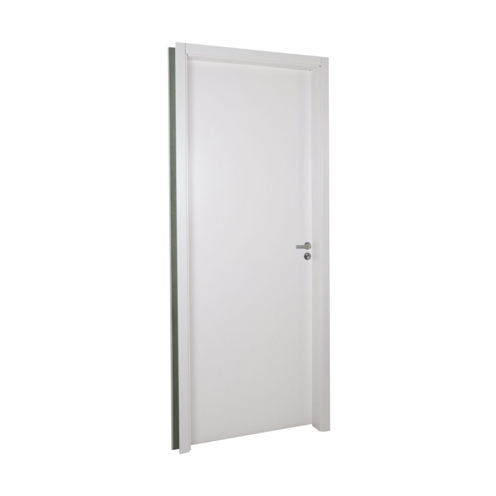 Kit Porta de Abrir MGM Melamínico Liso 215X074X12cm Abertura Esquerda Branco - 21113