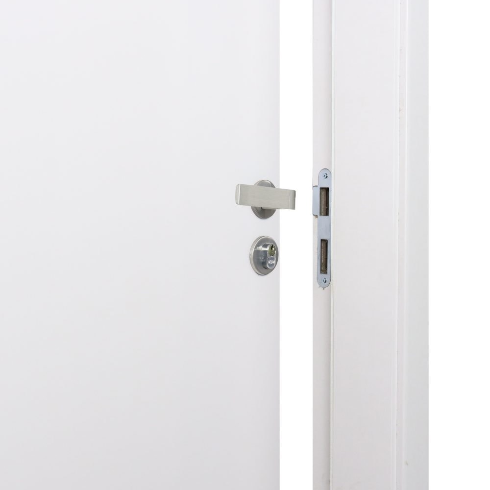 Kit Porta de Abrir MGM Melamínico Liso 215X074X12cm Abertura Esquerda Branco - 21113