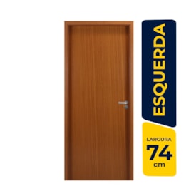 Kit Porta de Abrir MGM Melamínico Liso 215X074X12cm Abertura Esquerda Mogno - 23605