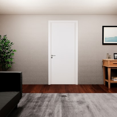 Kit Porta de Abrir MGM Melamínico Liso 215X084X12cm Abertura Direita Branco - 21100