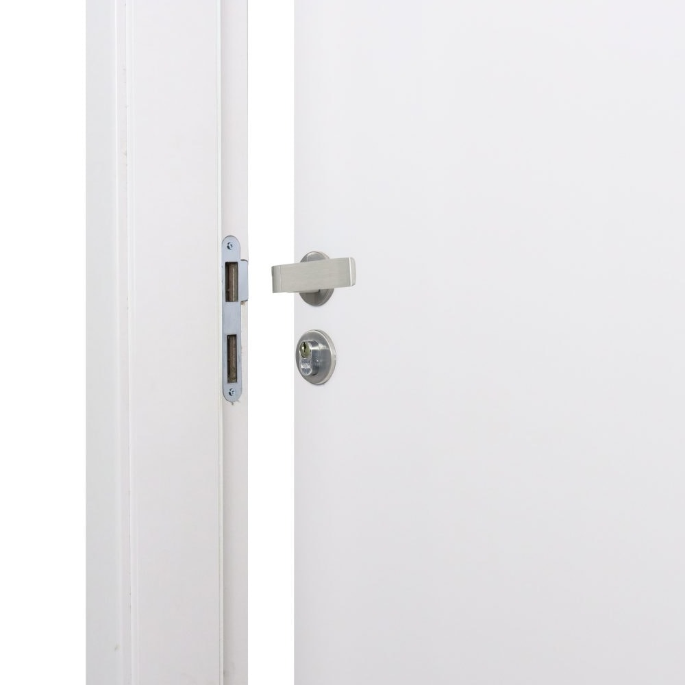 Kit Porta de Abrir MGM Melamínico Liso 215X084X12cm Abertura Direita Branco - 21100