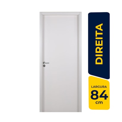 Kit Porta de Abrir MGM Melamínico Liso 215X084X12cm Abertura Direita Branco - 21100