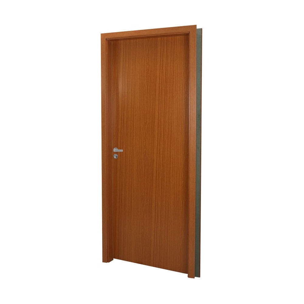 Kit Porta de Abrir MGM Melamínico Liso 215X084X12cm Abertura Direita Mogno - 23572