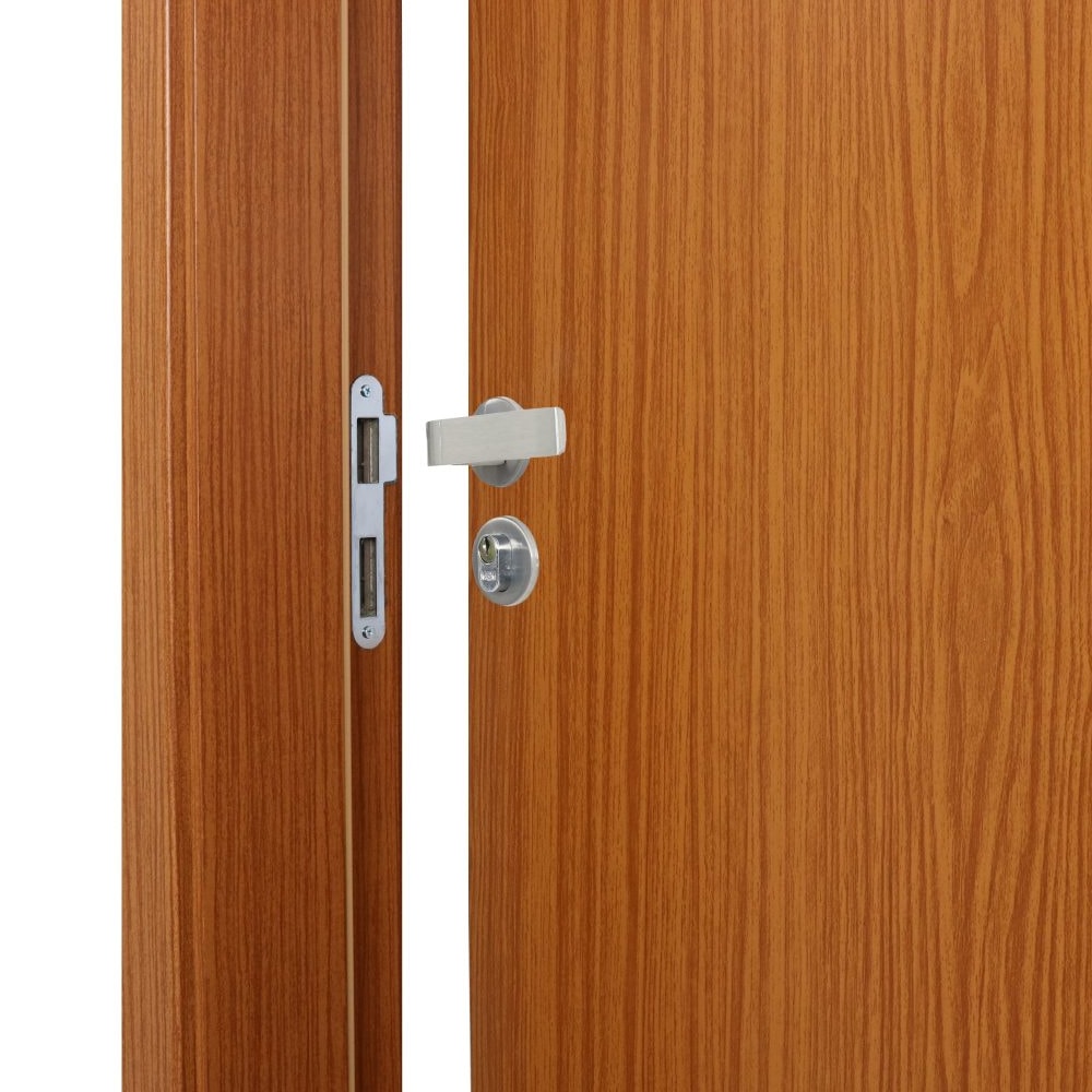 Kit Porta de Abrir MGM Melamínico Liso 215X084X12cm Abertura Direita Mogno - 23572