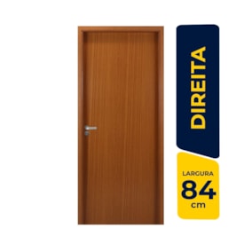 Kit Porta de Abrir MGM Melamínico Liso 215X084X12cm Abertura Direita Mogno - 23572