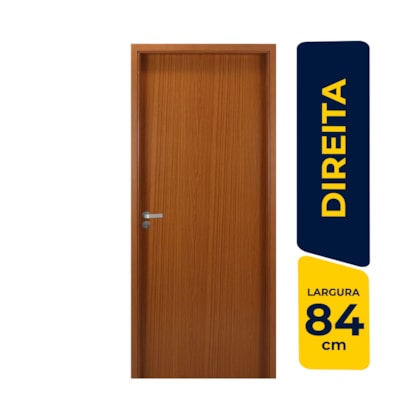 Kit Porta de Abrir MGM Melamínico Liso 215X084X12cm Abertura Direita Mogno - 23572