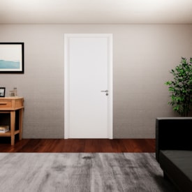 Kit Porta de Abrir MGM Melamínico Liso 215X084X12cm Abertura Esquerda Branco - 21120