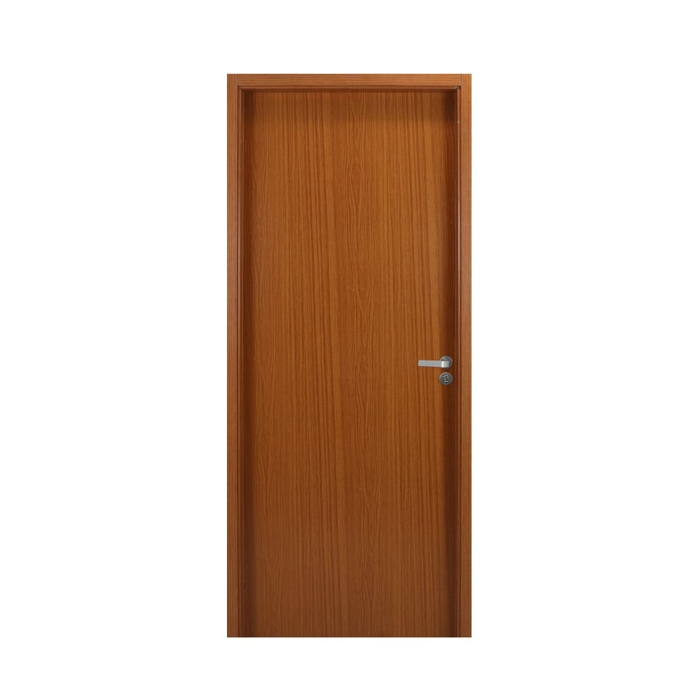 Kit Porta de Abrir MGM Melamínico Liso 215X084X12cm Abertura Esquerda Mogno - 23627