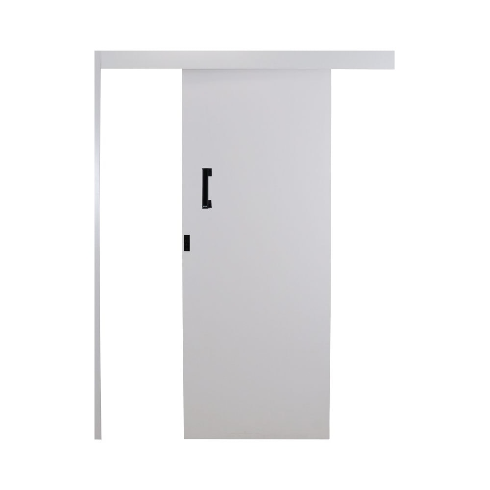 Kit Porta de Correr MGM Melamínica 215X080X06cm Abertura Direita Sobrepor Branco - 112464