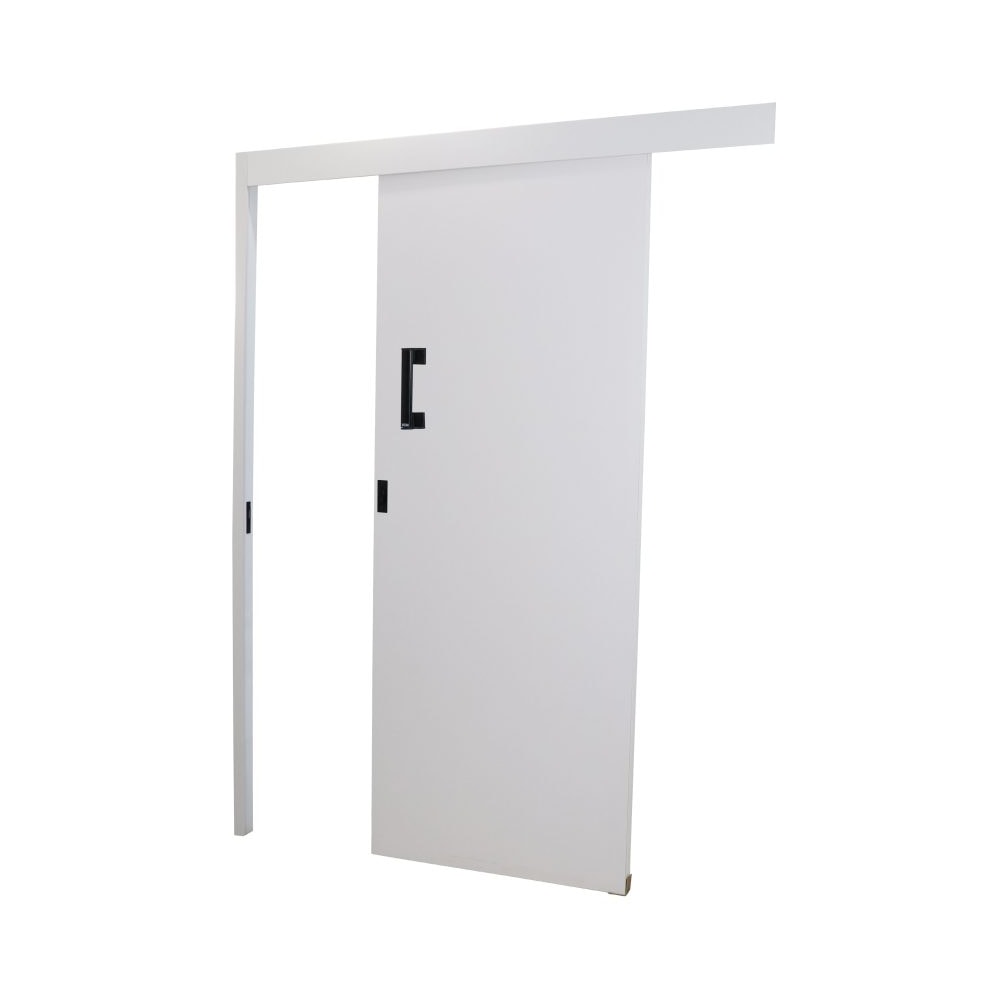 Kit Porta de Correr MGM Melamínica 215X080X06cm Abertura Direita Sobrepor Branco - 112464