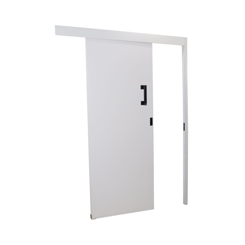 Kit Porta de Correr MGM Melamínica 215X080X06cm Abertura Esquerda Sobrepor Branco - 84390