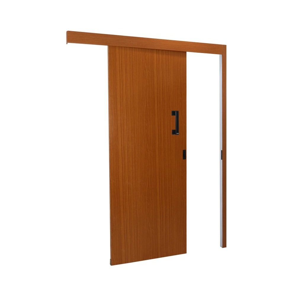 Kit Porta de Correr MGM Melamínica 215X090X06cm Abertura Esquerda Sobrepor Mogno - 56067