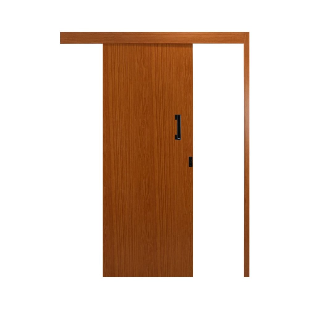 Kit Porta de Correr MGM Melamínica 215X090X06cm Abertura Esquerda Sobrepor Mogno - 56067