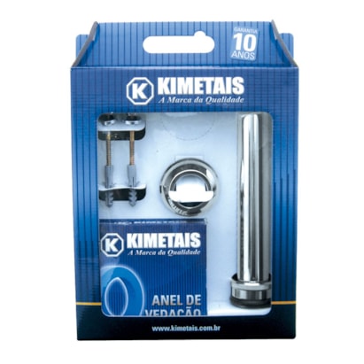 Kit Tubo Ajustável para Vaso Sanitário Kimetais Cromado - 1721