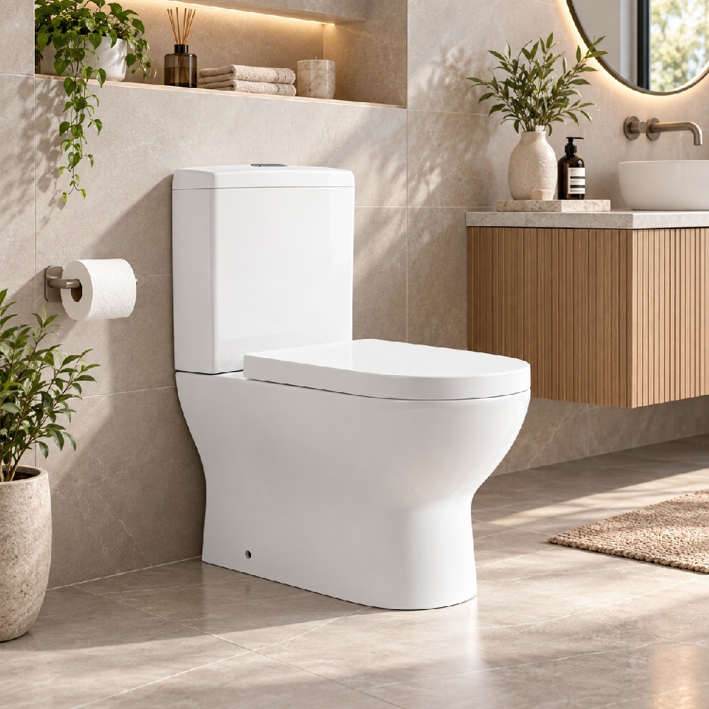 Kit Vaso Sanitário Bacia com Caixa Acoplada Dax Reno Branco - DAX-3017-RN-WH