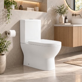 Kit Vaso Sanitário Bacia com Caixa Acoplada Dax Reno Branco - DAX-3017-RN-WH