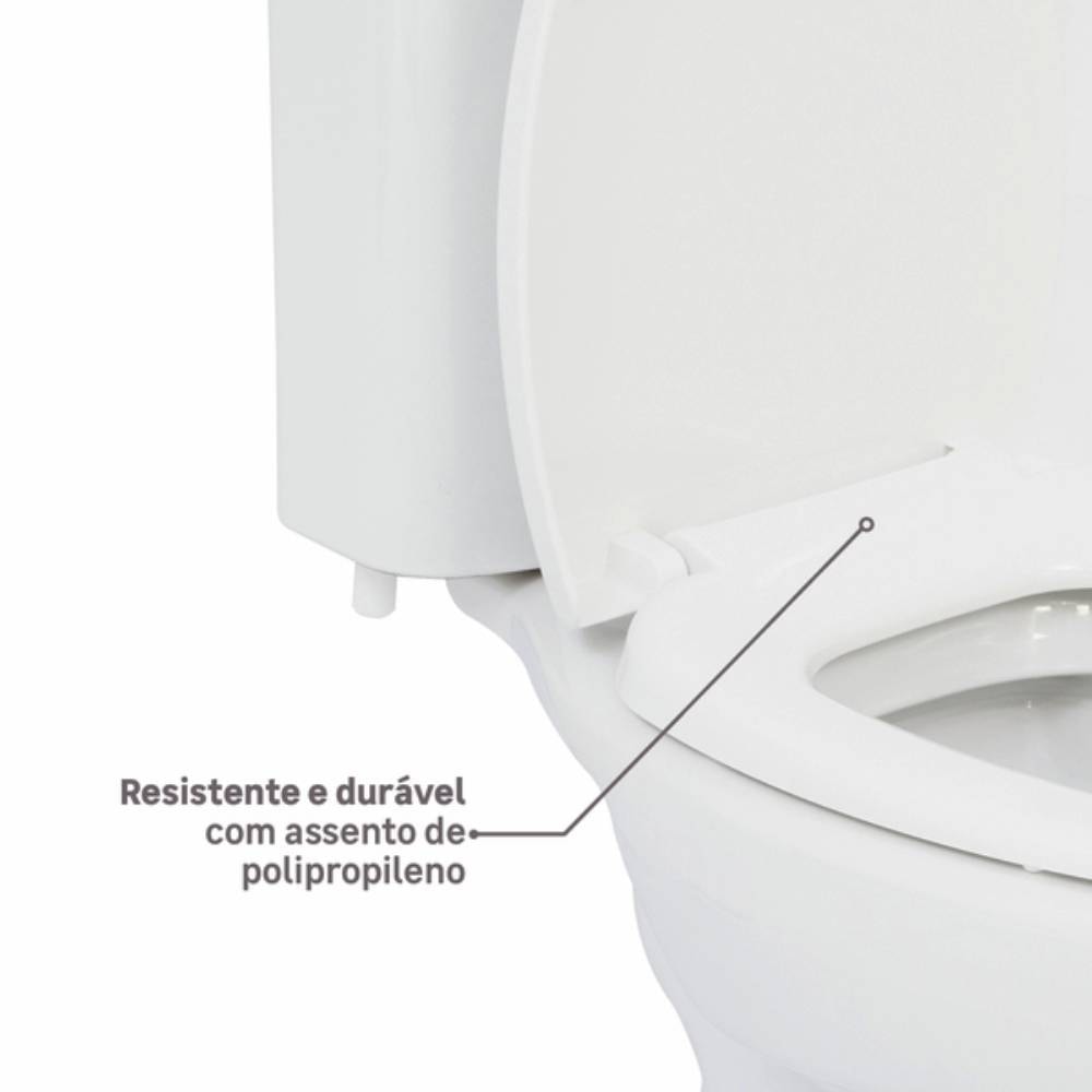 Kit Vaso Sanitário Bacia com Caixa Acoplada Incepa Thema Branca - 1257230010100