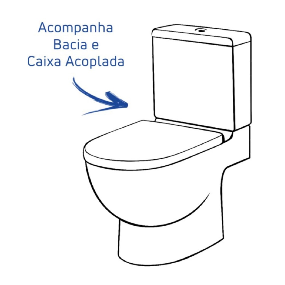 Kit Vaso Sanitário com Caixa Acoplada Incepa Boss Bege - 1897230651108