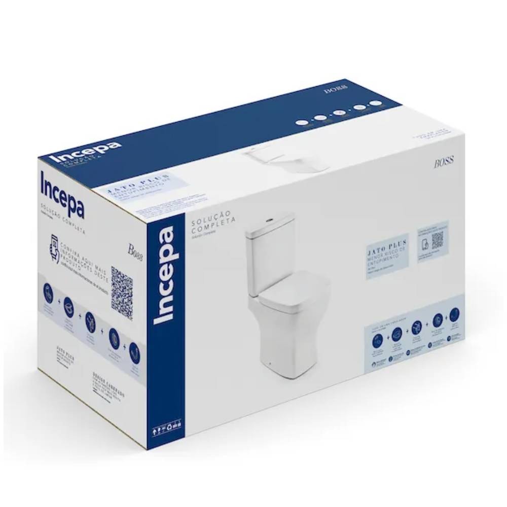 Kit Vaso Sanitário com Caixa Acoplada Incepa Boss Cinza - 1897230071108