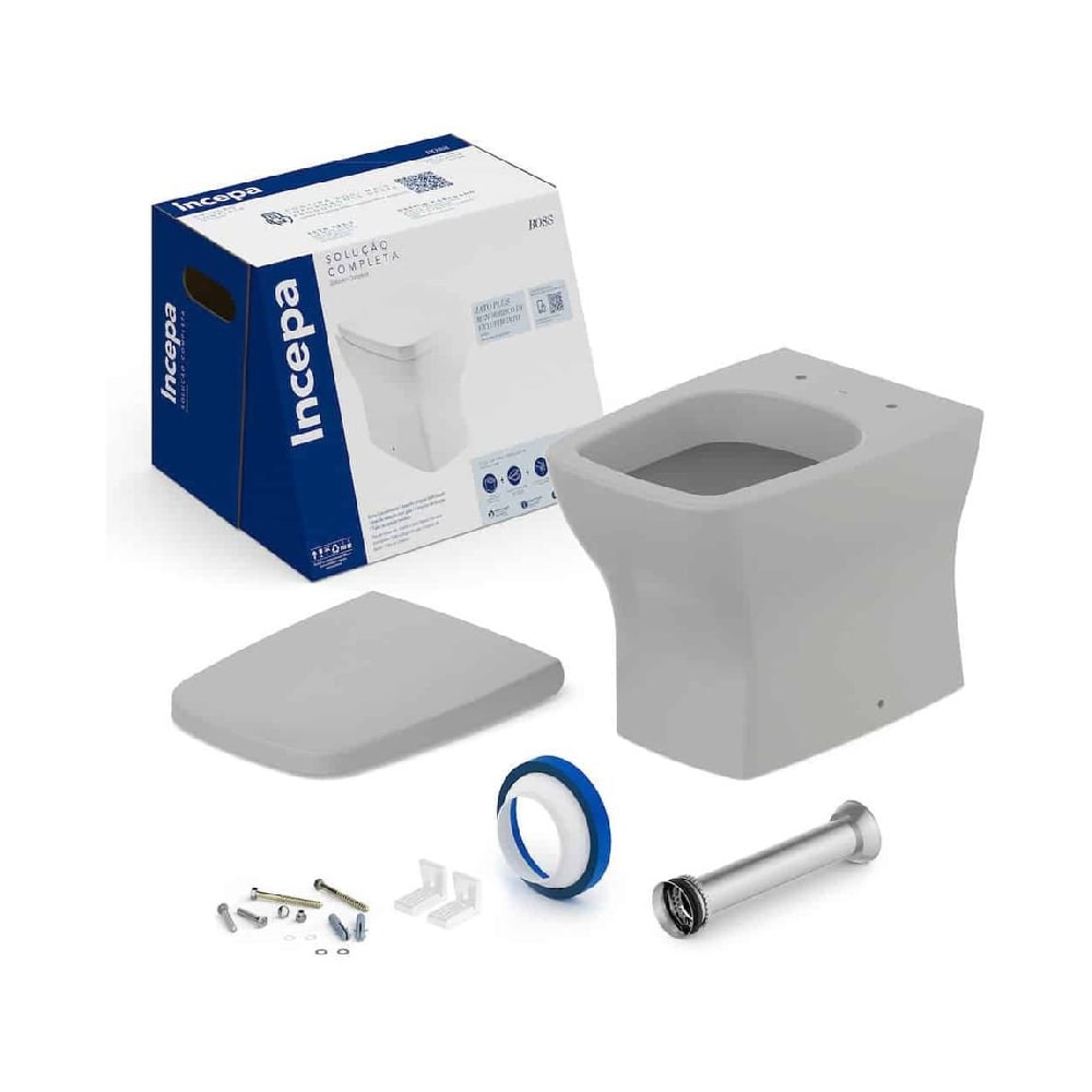 Kit Vaso Sanitário Convencional Incepa Boss Stone Cinza - 1897270070108