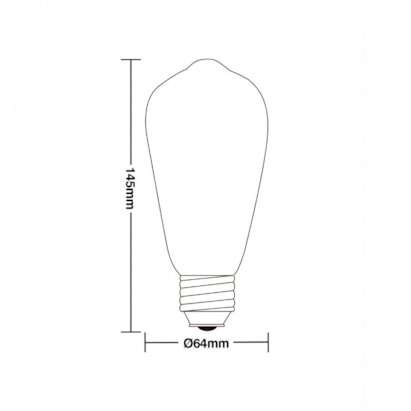 Lâmpada de Filamento de Carbono Taschibra ST64 40W 127V - 11050127